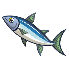 Fototapeta premium Stylized sardine fish silhouette illustration for design projects isolated on white background