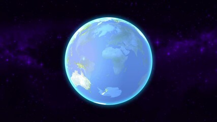 Realistic Earth Rotating on space (Loop). The concept of digitization is global technology. realistic world globe spinning slowly.