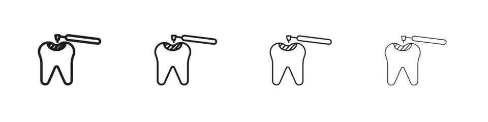 Tooth filling icon vector illustration, line design icon. Editable strokes.