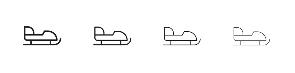 Snowmobile icon vector illustration, line design icon. Editable strokes.