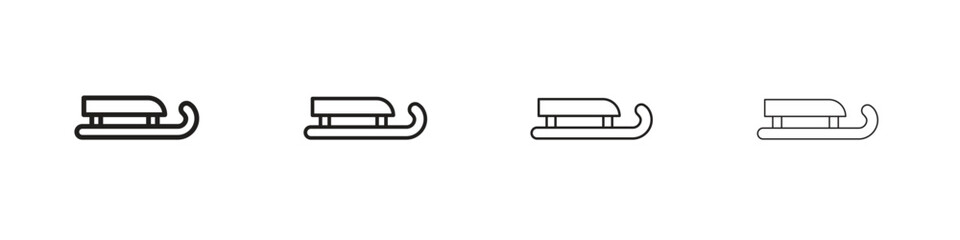 Sled icon vector illustration, line design icon. Editable strokes.