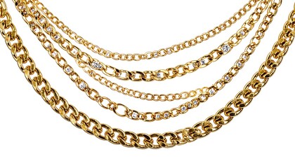 Gold chains layered