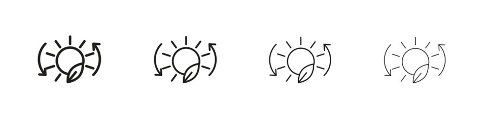 Photosynthesis icon vector illustration, line design icon. Editable strokes.