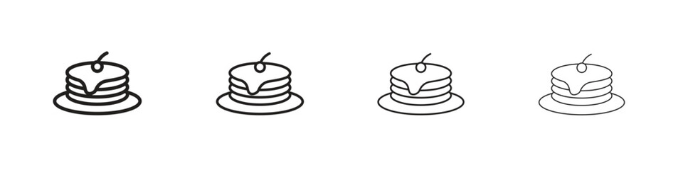 Pancake icon vector illustration, line design icon. Editable strokes.