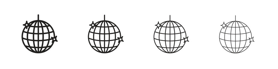 Mirror ball icon vector illustration, line design icon. Editable strokes.