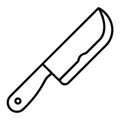Butter knife icon in simple outline style on transparent background  