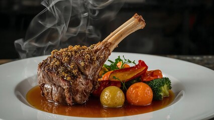 lamb chops with vegetables