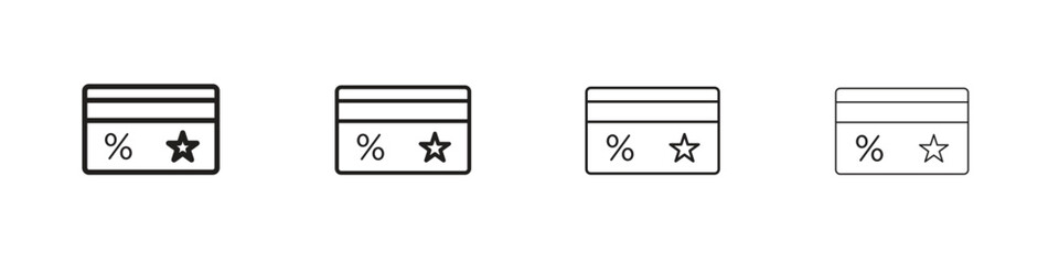 Loyalty card icon vector illustration, line design icon. Editable strokes.