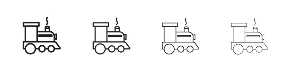Locomotive icon vector illustration, line design icon. Editable strokes.