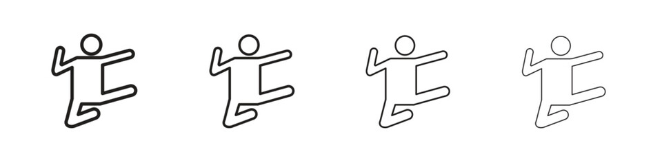 Kung fu icon vector illustration, line design icon. Editable strokes.