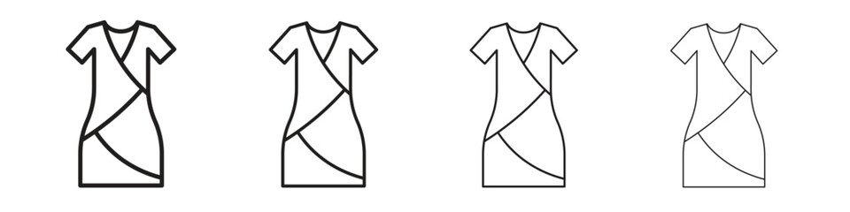 Jersey wrap dress icon vector illustration, line design icon. Editable strokes.