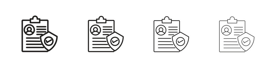 Insurance policy icon vector illustration, line design icon. Editable strokes.