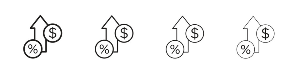 Increase rate icon vector illustration, line design icon. Editable strokes.