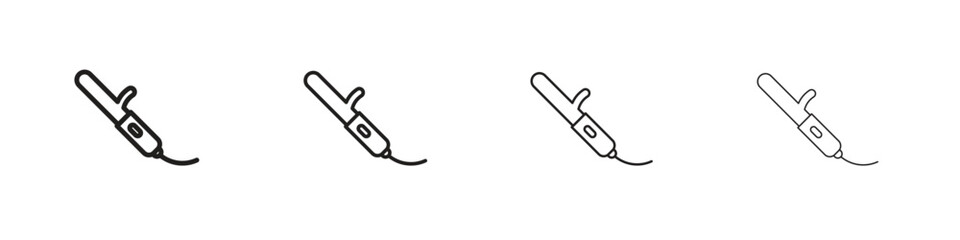 Hair curler icon vector illustration, line design icon. Editable strokes.