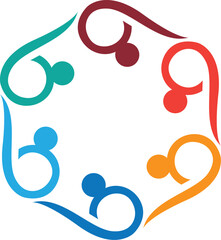 People Circle Community Logo Design for Social Network and Group Unity Concept