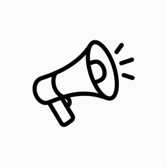 Megaphone Line Art Icon Loudspeaker Outline for Announcement and Promotion