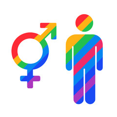 Transgender LGBTQ Pride Rainbow Gender Diversity Symbol and Silhouette