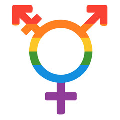 Transgender LGBTQ Rainbow Pride Symbol Representing Gender Diversity & Inclusion