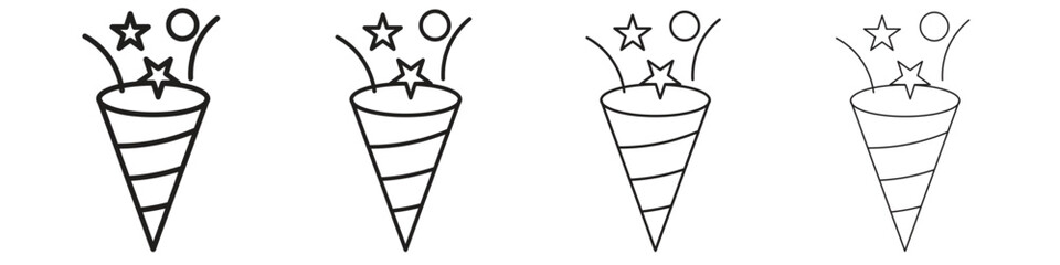 Congratulations icon vector illustration, line design icon. Editable strokes.