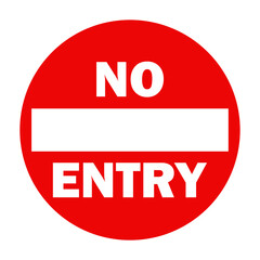 No Entry Sign on the isolated background