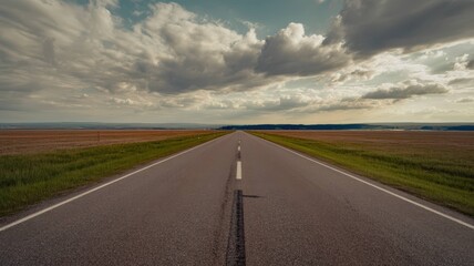 Empty Road Stretching to Horizon Collection - Journey and Freedom Landscapes