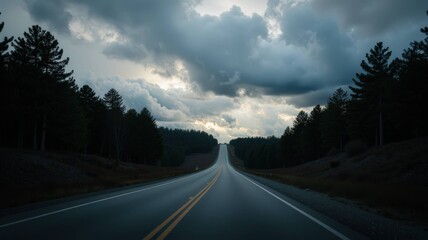 Empty Road Extending to Horizon Collection - Journey and Adventure Concepts