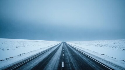 Empty Road Extending to Horizon Collection - Journey and Adventure Concepts