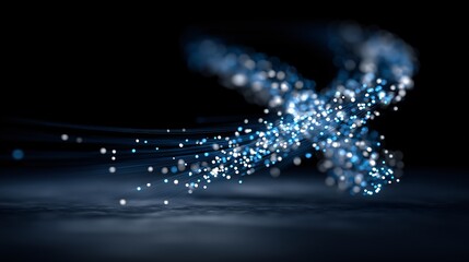 A mesmerizing, illuminated ethereal display of particles. A dark canvas, allowing the illuminated forms to shine. A spectacle of light and form, showcasing their intricate patterns.