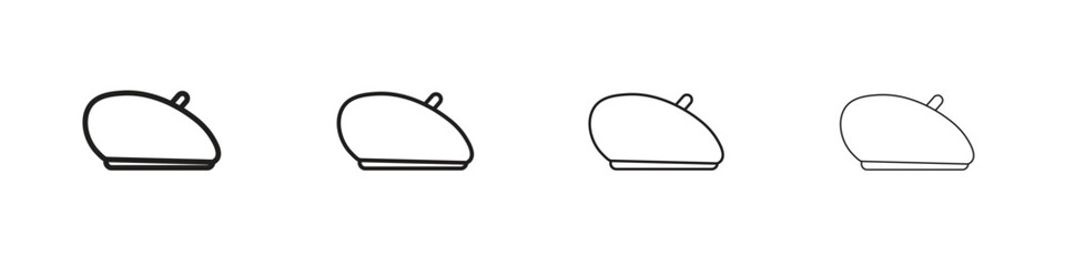 Beret icon vector illustration, line design icon. Editable strokes.