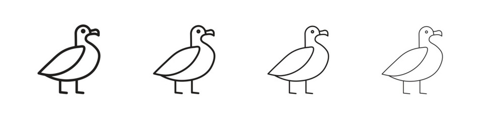 Albatross icon vector illustration, line design icon. Editable strokes.