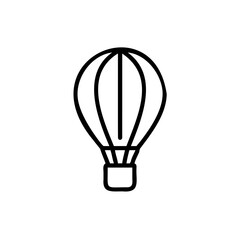 Outline hot air balloon icon on travel transport