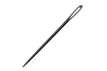 Naklejka premium Close-up of a single sewing needle isolated on a transparent background, ready for stitching and tailoring