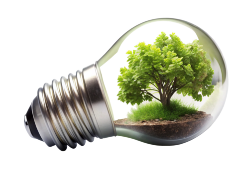 light bulb with plant