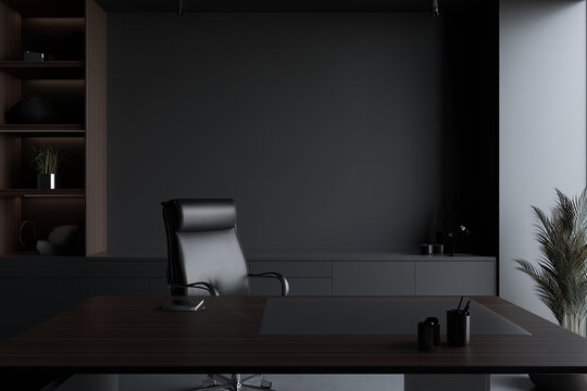 Black minimal office