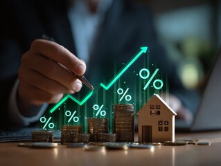 Real estate investment growth percentage coins house finance property market