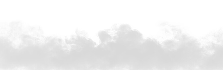 White thick stage smoke fog rising from floor transparent PNG cutout, isolated background