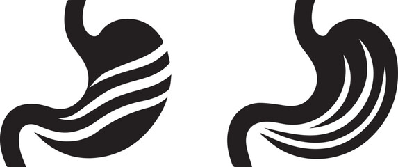 Isolated Stomach Silhouette Art