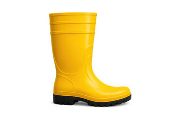 Waterproof yellow rubber footwear offering safety, shielding feet during rainy conditions or industrial work environments