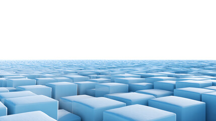 Fototapeta premium Abstract blue cubes pattern with black space isolated on transparent background