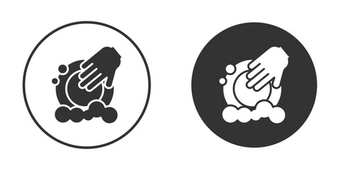 Washing dishes icon. sign designs. solid pictogram