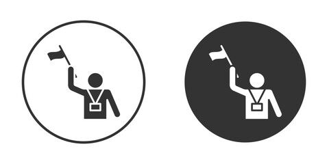 Tour guide icon. sign designs. solid pictogram
