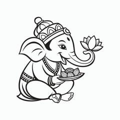 Obraz premium Vector lord ganpati illustration for ganesh chaturthi festival vector art