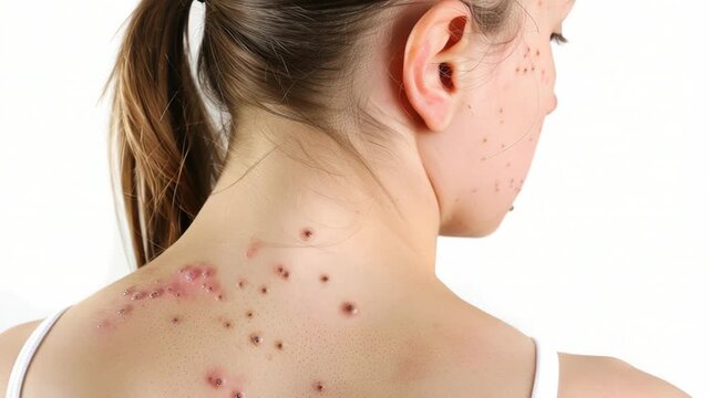 Woman showing off intricate back tattoos