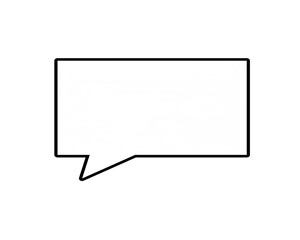 Minimalist Speech Bubble Icon in Flat Design on Transparent Background