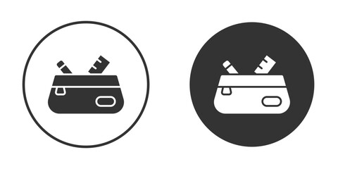 Pencil case icon. sign designs. solid pictogram