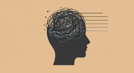 Symbolic illustration of untangling chaotic thoughts, representing the process of finding mental clarity and order from confusion