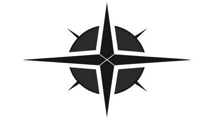 Fototapeta premium Black Compass Rose Silhouette North Arrow Emphasis Graphic