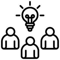 Problem Solving Team line icon