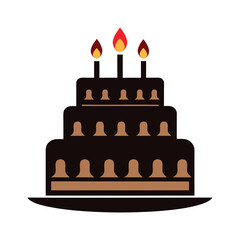 Chocolate Birthday Cake with Lit Candles