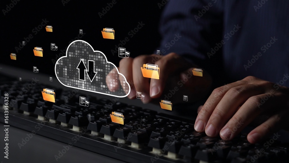 Poster cloud computing, cloud strategy, and cloud technology transforming digital infrastructure with scala